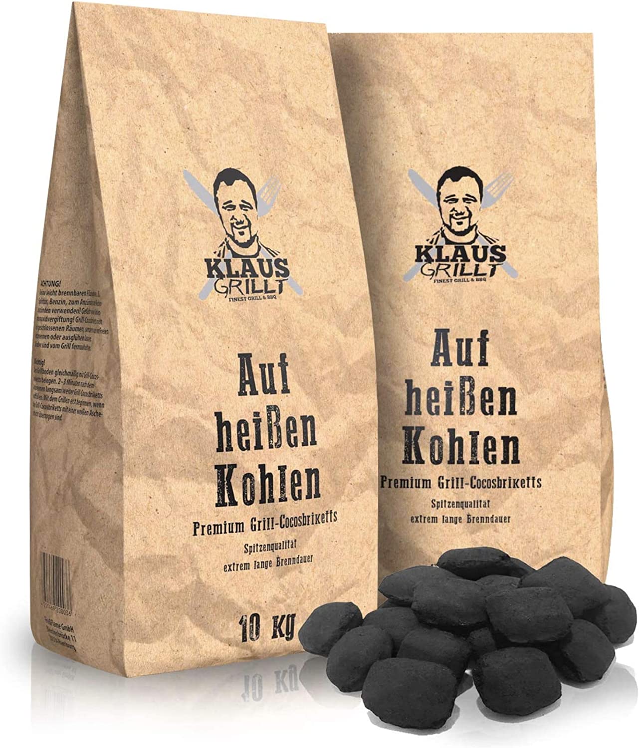 Klaus grillt auf heißen Cocos Kohlen - 20kg