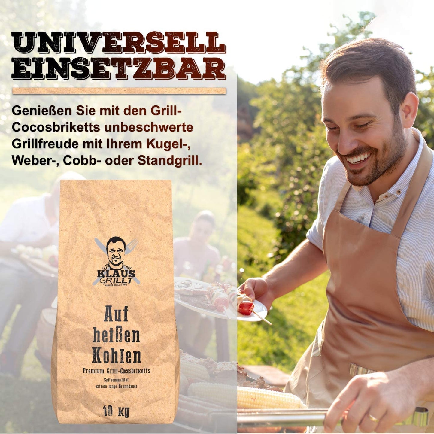Klaus grillt auf heißen Cocos Kohlen - 20kg