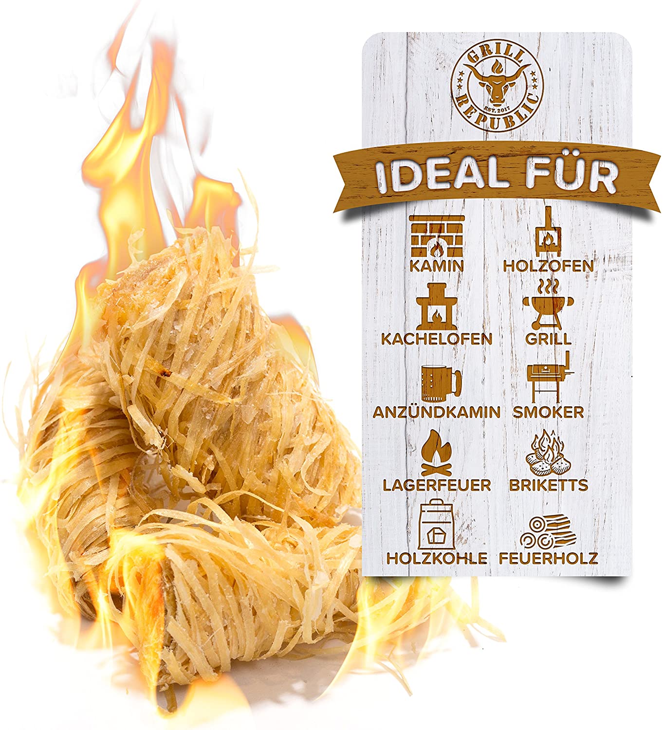Grill Republic Kaminanzünder Holzwolle - 2,5kg