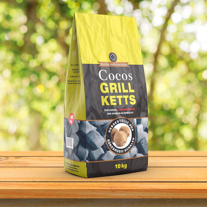Cocos Briketts Coco Grill Ketts brennt heißer und länger als herkömmliche Kohle Briketts - 20kg